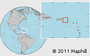 Blank Location Map of Virgin Islands, gray outside