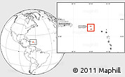 Blank Location Map of Virgin Islands, highlighted continent