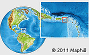 Blank Location Map of Virgin Islands, physical outside