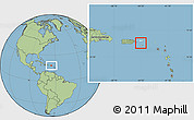 Blank Location Map of Virgin Islands, savanna style outside