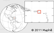 Gray Location Map of Virgin Islands, blank outside, hill shading inside