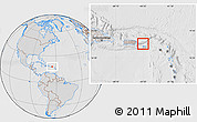 Gray Location Map of Virgin Islands, lighten, desaturated, hill shading