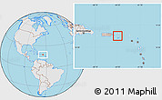 Gray Location Map of Virgin Islands, lighten, desaturated, land only