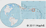 Gray Location Map of Virgin Islands, lighten, land only, hill shading