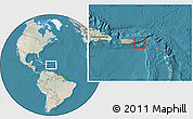 Satellite Location Map of Virgin Islands, lighten, land only