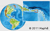 Satellite Location Map of Virgin Islands, physical outside