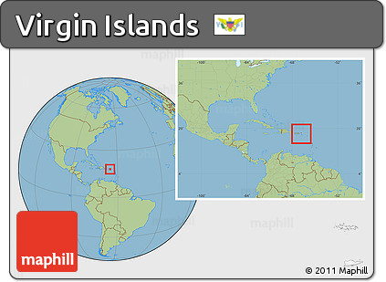 Savanna Style Location Map of Virgin Islands, within the entire continent