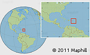 Savanna Style Location Map of Virgin Islands, within the entire continent