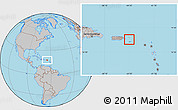 Savanna Style Location Map of Virgin Islands, gray outside