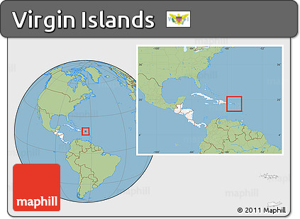 Savanna Style Location Map of Virgin Islands, highlighted continent, within the entire continent