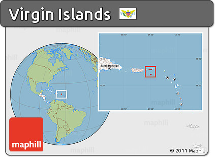 Savanna Style Location Map of Virgin Islands, highlighted continent