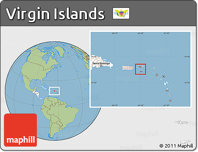 Savanna Style Location Map of Virgin Islands, highlighted continent