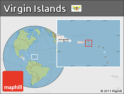 Savanna Style Location Map of Virgin Islands, highlighted continent