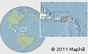 Savanna Style Location Map of Virgin Islands, highlighted continent, hill shading