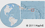Savanna Style Location Map of Virgin Islands, lighten, desaturated, land only, hill shading