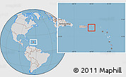 Savanna Style Location Map of Virgin Islands, lighten, desaturated, land only