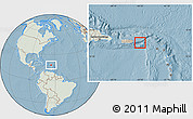 Savanna Style Location Map of Virgin Islands, lighten, land only, hill shading