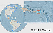 Savanna Style Location Map of Virgin Islands, lighten, semi-desaturated, land only, hill shading