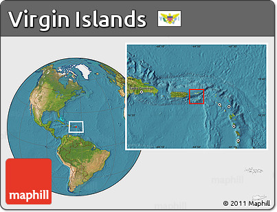 Savanna Style Location Map of Virgin Islands, satellite outside