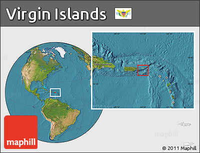 Savanna Style Location Map of Virgin Islands, satellite outside