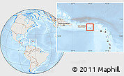Shaded Relief Location Map of Virgin Islands, lighten