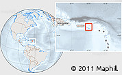 Shaded Relief Location Map of Virgin Islands, lighten, semi-desaturated
