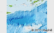 Flag Map of Virgin Islands, physical outside, flag centered
