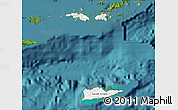 Flag Map of Virgin Islands, satellite outside