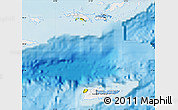 Flag Map of Virgin Islands, single color outside, shaded relief sea, flag rotated