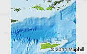 Physical Map of Virgin Islands, darken, land only