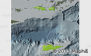 Physical Map of Virgin Islands, darken, semi-desaturated