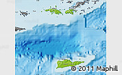 Physical Map of Virgin Islands, desaturated, land only