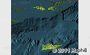 Satellite Map of Virgin Islands, darken