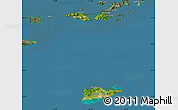 Satellite Map of Virgin Islands, semi-desaturated, land only