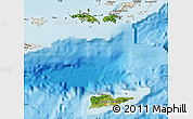Satellite Map of Virgin Islands, shaded relief outside
