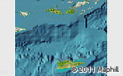 Satellite Map of Virgin Islands, shaded relief outside, satellite sea