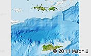 Satellite Map of Virgin Islands, single color outside, bathymetry sea, shaded relief sea