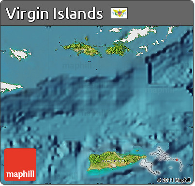 Satellite Map of Virgin Islands, single color outside
