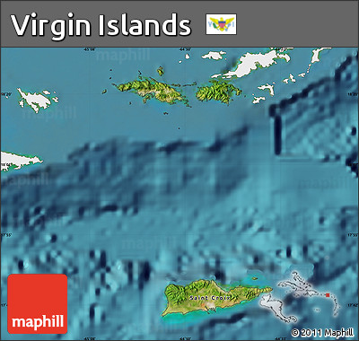 Satellite Map of Virgin Islands, single color outside