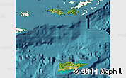 Satellite Map of Virgin Islands, single color outside