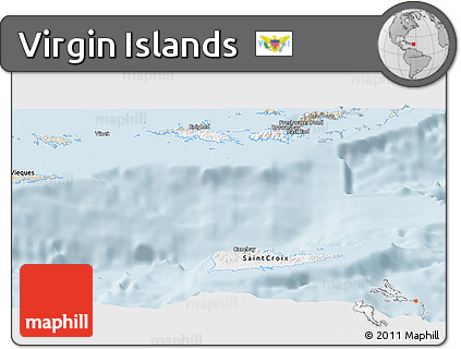 Classic Style Panoramic Map of Virgin Islands