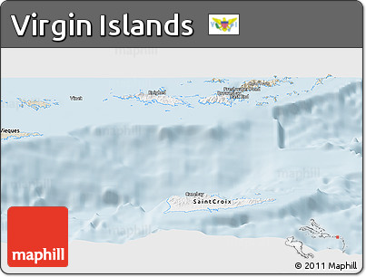 Classic Style Panoramic Map of Virgin Islands