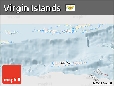 Classic Style Panoramic Map of Virgin Islands, single color outside