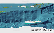 Flag Panoramic Map of Virgin Islands, satellite outside, flag centered