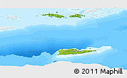 Physical Panoramic Map of Virgin Islands, single color outside, bathymetry sea