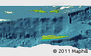 Physical Panoramic Map of Virgin Islands, single color outside, satellite sea