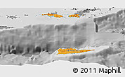 Political Panoramic Map of Virgin Islands, desaturated