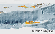 Political Panoramic Map of Virgin Islands, semi-desaturated