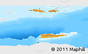 Political Panoramic Map of Virgin Islands, single color outside, bathymetry sea