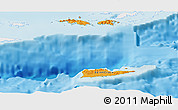 Political Panoramic Map of Virgin Islands, single color outside, shaded relief sea